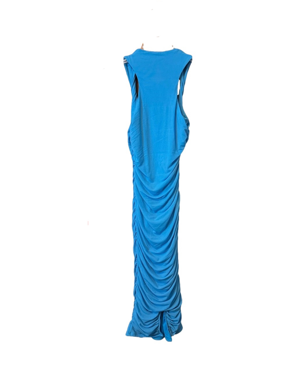 Oh Polly Vibrant Blue Bodycon Ruched Dress Size 4 - Picture 2 of 2